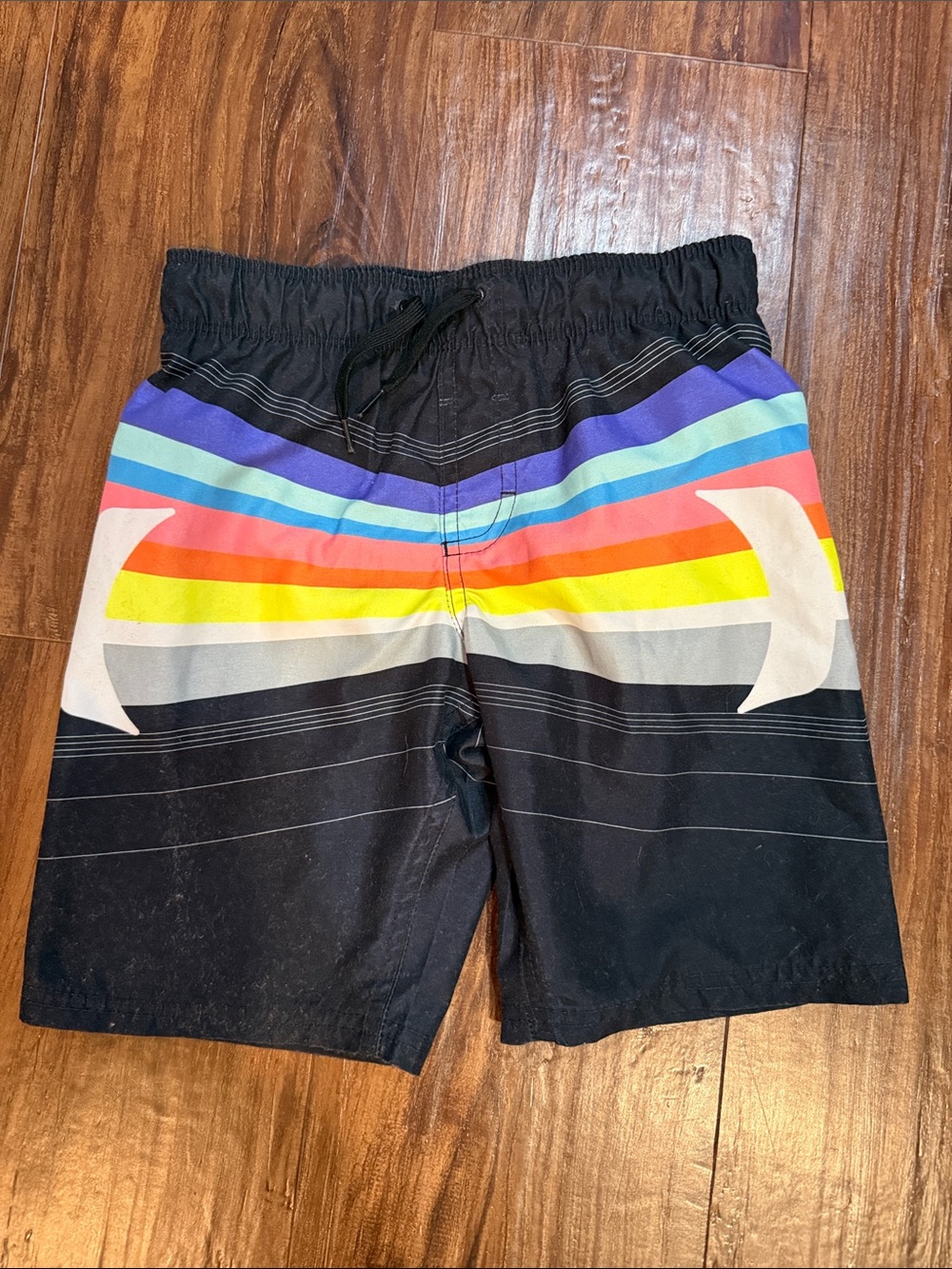 Hurley Black Swim Shorts with Multicolor Waistband